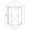 Mexen Rio sprchový kout půlkruhový 90 x 90 cm, bílé pruhy, chrom + sprchová vanička , bílá - 863-090-090-01-20-4710