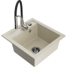 Mexen Vito granitový dřez 1-komorový s kuchyňskou baterií Aster, béžový - 6503-69-73450-07-B