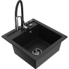 Mexen Vito granitový kuchyňský dřez 1-komorový s kuchyňskou baterií Aster, černý - 6503-77-73450-07-B