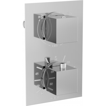 Mexen Cube termostatická vanovo-sprchová baterie, 2-výstupová, chrom - 77502-00
