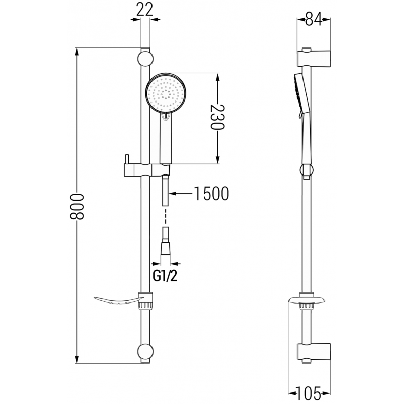 Mexen Kama DS75 sprchová souprava, černá - 72514DS75-70