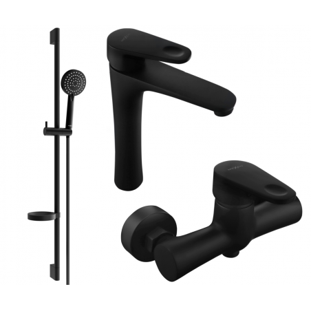 Mexen Kama DS75 sprchová sada, černá - 72514DS75-70