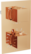 Mexen Cube termostatická vanovo-sprchová baterie 2-výstupová, růžové zlato - 77502-60