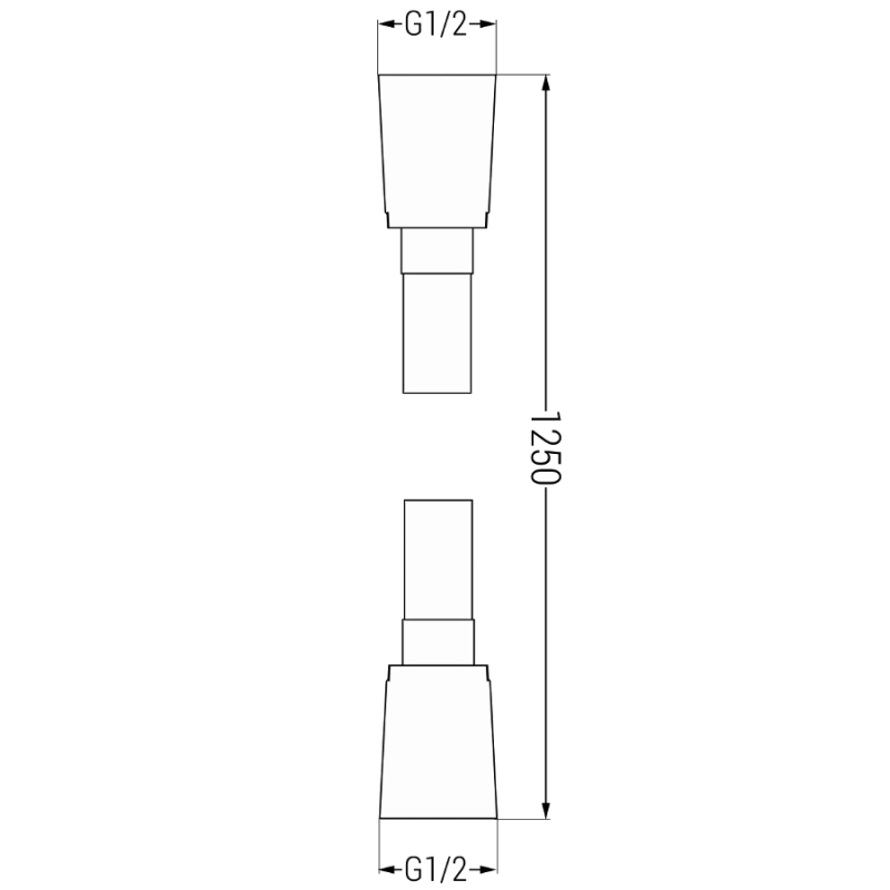 Mexen hadice ke sprše 125 cm, černá - 79425-70