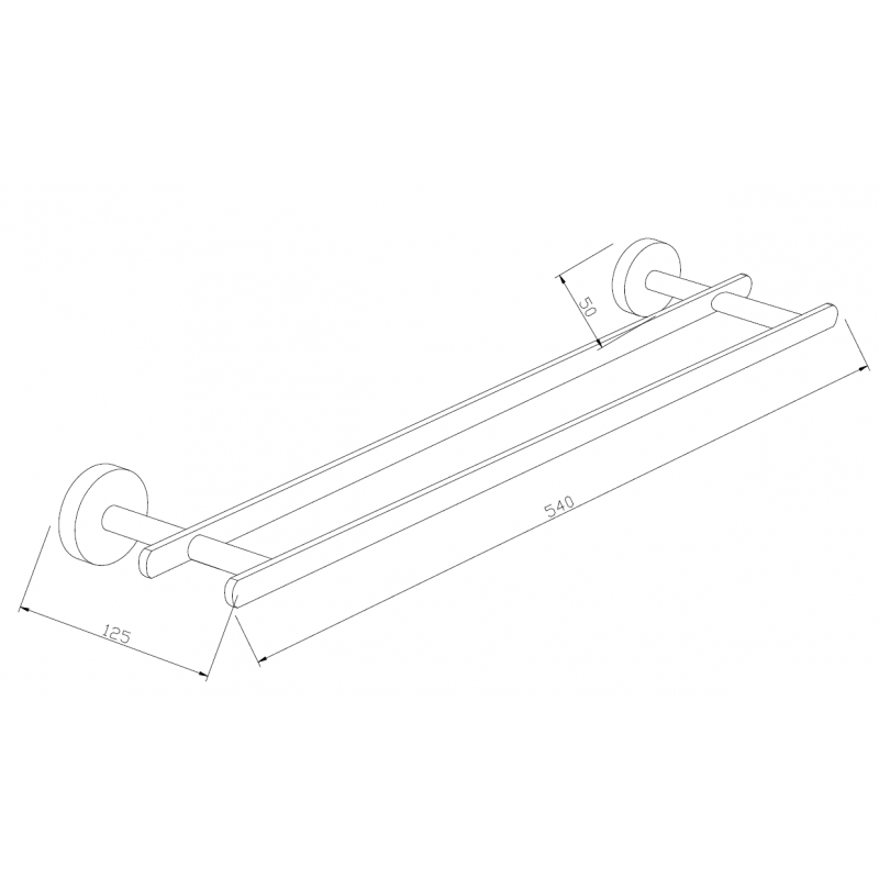 Mexen Loft dvojitý věšák na ručníky, chrom - 7012625-00