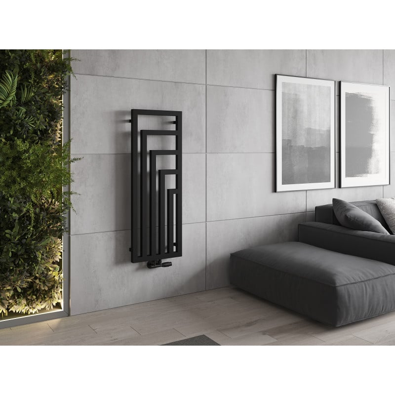 Mexen Alaska dekorativní radiátor 1216 x 440 mm, 542 W, černý - W205-1216-440-00-70