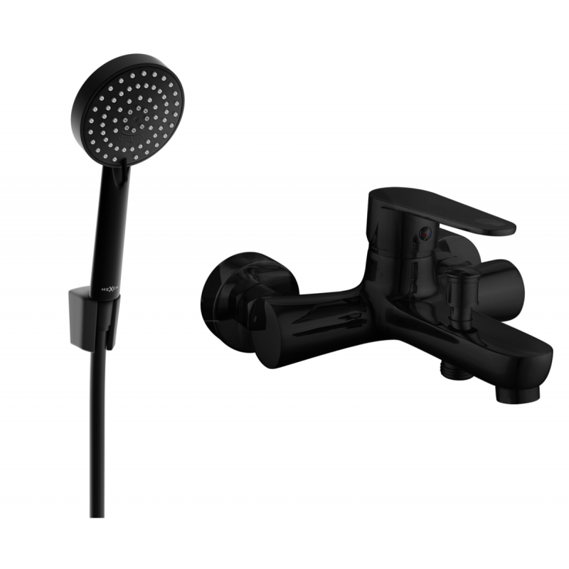Mexen Kama R75 vana baterie se sprchovým setem, černá - 7253R75-70