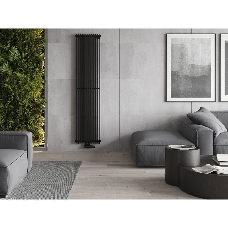 Mexen Kansas dekorativní radiátor 1800 x 420 mm, 1242 W, černý - W204-1800-420-00-70