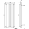 Mexen Texas dekorativní radiátor 1200 x 460 mm, 659 W, černý - W203-1200-460-00-70