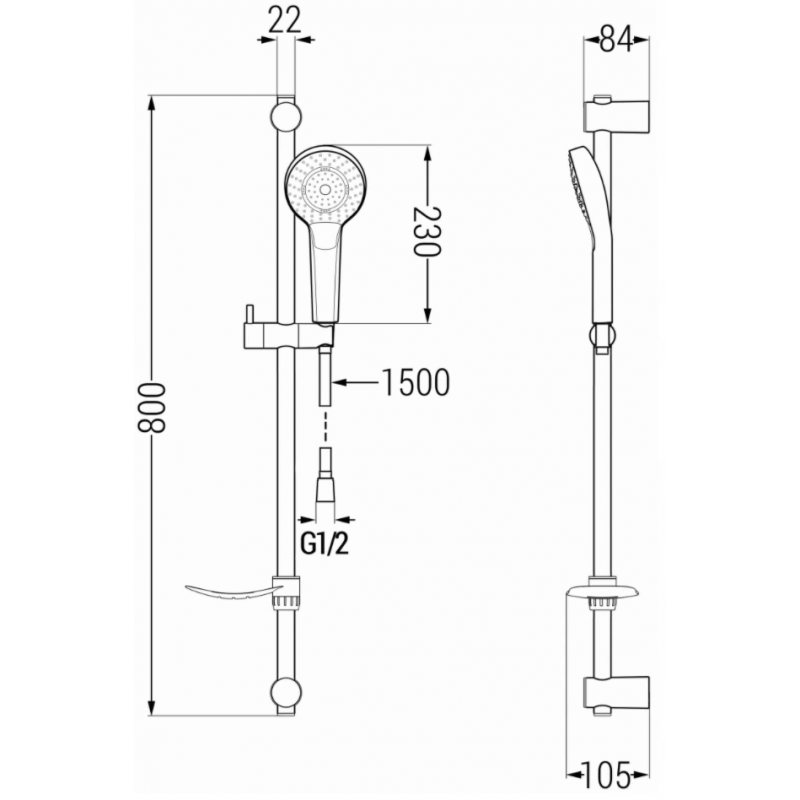Mexen Pecos DF05 vana set, černý - 72713DF05-70