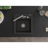Mexen Vito granitový dřez 1-komorový s kuchyňskou baterií Flora, černý/zlatý metalický - 6503-75-670401-00