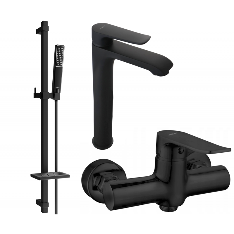 Mexen Pecos DQ72 sprchový set, černý - 72714DQ72-70