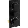 Mexen Cube termostatická vanovo-sprchová baterie 3 cestná, Černá - 77503-70