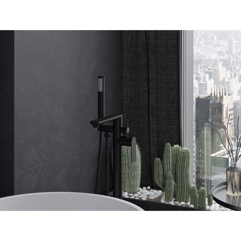 Mexen Leda volně stojící vanová baterie, černá - 75633-70