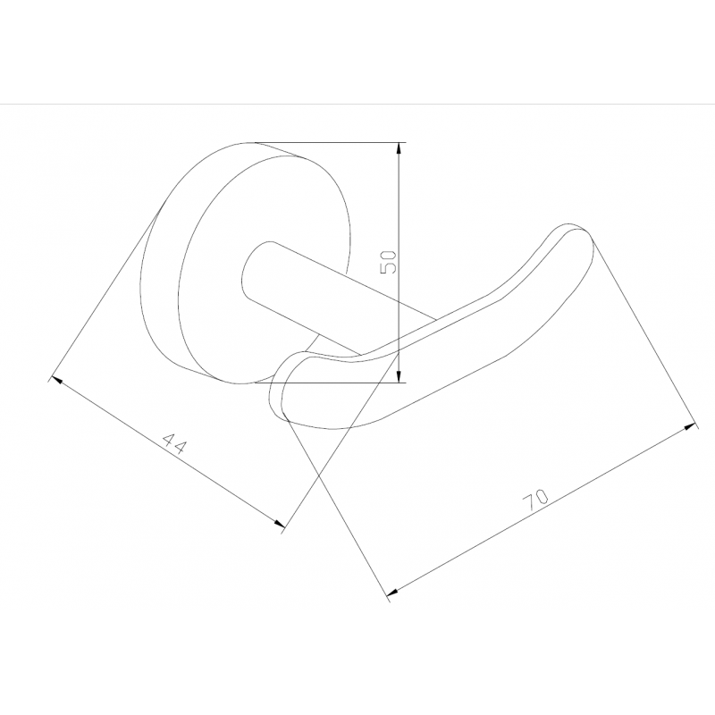 Mexen Loft dvojitý háček na ručníky, chrom - 7012635-00