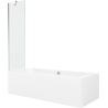 Mexen Cube obdélníková vana 170 x 80 cm s obložením a jedním křídlovým zástěnou 50 cm, transparentní, chrom