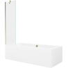 Mexen Cube obdélníková vana 170 x 80 cm s krytem a 1-křídlovou zástěnou 50 cm, transparentní, zlatá