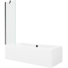 Mexen Cube obdélníková vana 170 x 80 cm s krytem a jednokřídlou zástěnou 50 cm, transparentní, černá - 550517080X9505000070