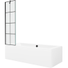 Mexen Cube obdélníková vana 170 x 80 cm s obložením a 1-křídlovou zástěnou 50 cm, černý vzor - 550517080X9505007077