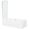 Mexen Cube obdélníková vana 170 x 80 cm s krytem a 1křídlou zástěnou 60 cm, transparentní, chrom - 550517080X9506000001