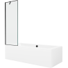 Mexen Cube obdélníková vana 170 x 80 cm s obkladem a jednokřídlým zástěnou 60 cm, černý vzor - 550517080X9506007070