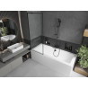 Mexen Cube obdélníková vana 170 x 80 cm s krytem a 1-křídlou zástěnou 70 cm, černý vzor - 550517080X9507007070