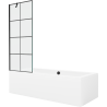Mexen Cube obdélníková vana 170 x 80 cm s pláštěm a 1-křídlovou zástěnou 70 cm, černý vzor - 550517080X9507007077