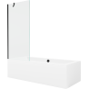 Mexen Cube obdélníková vana 170 x 80 cm s krytem a 1-křídlou zástěnou 80 cm, průhledná, černá - 550517080X9508000070