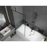Mexen Cube obdélníková vana 170 x 80 cm s krytem a 1-křídlovou zástěnou 80 cm, černý vzor - 550517080X9508007070