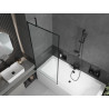 Mexen Cube obdélníková vana 170 x 80 cm s krytem a jednokřídlým paravánem 80 cm, černý vzor - 550517080X9508007070