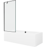 Mexen Cube obdélníková vana 170 x 80 cm s krytem a 1-křídlovou zástěnou 80 cm, černý vzor - 550517080X9508007070