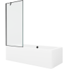 Mexen Cube obdélníková vana 170 x 80 cm s krytem a jednokřídlým paravánem 80 cm, černý vzor - 550517080X9508007070
