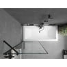 Mexen Cube obdélníková vana 170 x 80 cm s krytem a 1-křídlovou zástěnou 80 cm, černý vzor - 550517080X9508007070