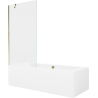 Mexen Cube obdélníková vana 170 x 80 cm s obkladem a 1křídlovou zástěnou 90 cm, transparentní, zlatá