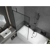 Mexen Cube obdélníková vana 170 x 80 cm s opláštěním a jednokřídlým zástenem 90 cm, černý vzor