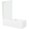 Mexen Cube obdélníková vana 170 x 80 cm s pláštěm 1-křídlovou zástěnou 100 cm, Průhledné, zlatá - 550517080X9510000050