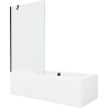 Mexen Cube obdélníková vana 170 x 80 cm s obložením a jednodílnou zástěnou 100 cm, transparentní, černá