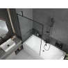 Mexen Cube obdélníková vana 170 x 80 cm s krytem a jednokřídlou zástěnou 100 cm, černý vzor - 550517080X9510007070
