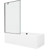 Mexen Cube obdélníková vana 170 x 80 cm s krytem a 1-dveřovou zástěnou 100 cm, černý vzor - 550517080X9510007070