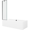 Mexen Cube obdélníková vana 180 x 80 cm s krytem a 1-křídlou zástěnou 50 cm, černý vzor - 550518080X9505007070