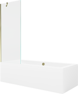 Mexen Cube obdélníková vana 180 x 80 cm s obkladem a jednokřídlou zástěnou 70 cm, transparentní, zlatá