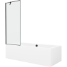 Mexen Cube obdélníková vana 180 x 80 cm s krytem a 1-křídlovou zástěnou 70 cm, černý vzor - 550518080X9507007070
