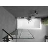 Mexen Cube obdélníková vana 180 x 80 cm s krytem a 1-křídlovou zástěnou 80 cm, černý vzor - 550518080X9508007077