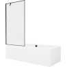 Mexen Cube obdélníková vana 180 x 80 cm s pláštěm 1-křídlovou zástěnou 90 cm, Černý vzor - 550518080X9509007070