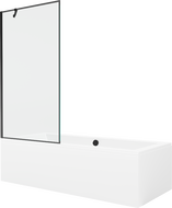 Mexen Cube obdélníková vana 180 x 80 cm s obložením a jednokřídlou zástěnou 90 cm, černý vzor - 550518080X9509007070