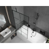 Mexen Cube obdélníková vana 180 x 80 cm s obložením a 1-křídlovou zástěnou 90 cm, černý vzor - 550518080X9509007077