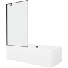 Mexen Cube obdélníková vana 180 x 80 cm s pláštěm 1-křídlovou zástěnou 100 cm, Černý vzor - 550518080X9510007070