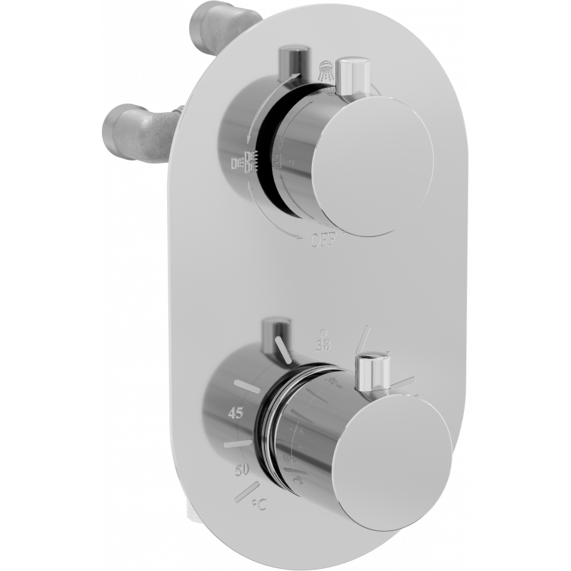 Mexen Kai termostatická vanovo-sprchová baterie, 3-cestná, chrom - 77602-00