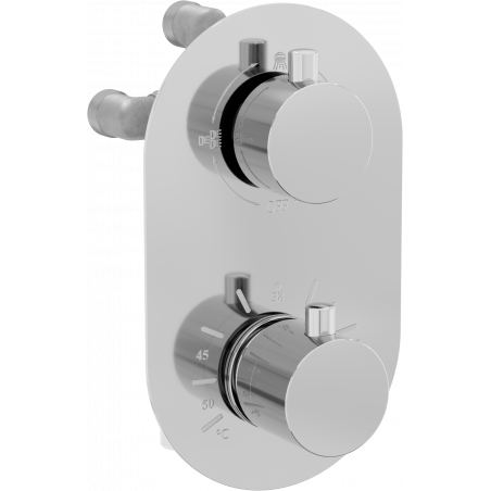 Mexen Kai termostatická vanovo-sprchová baterie, 3-cestná, chrom - 77602-00