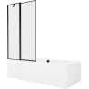 Mexen Cube obdélníková vana 180 x 80 cm s pláštěm 1-křídlovou zástěnou 100 cm, Černý vzor - 550518080X9410117070